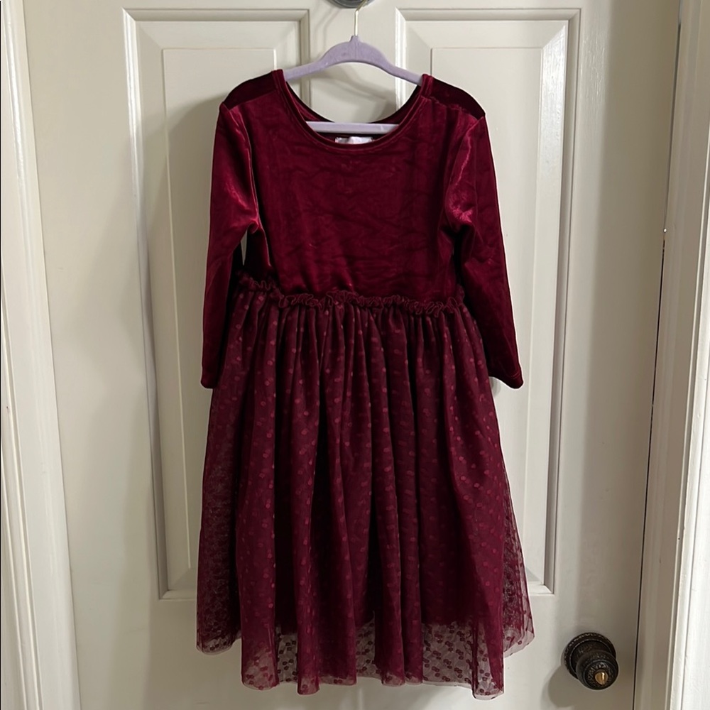Mila & Rose Elegant Burgundy Velvet Dress
